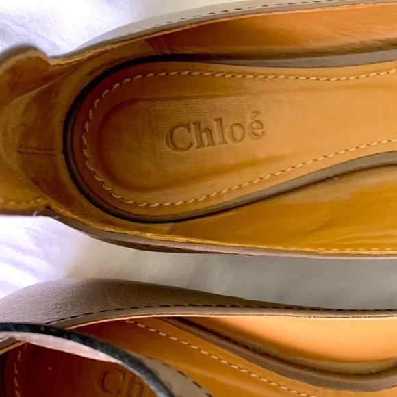 EUC womens CHLOE BALLET FLATS WITH ANKLE STRAP in taupe size 8.5 - Picture 3 of 14